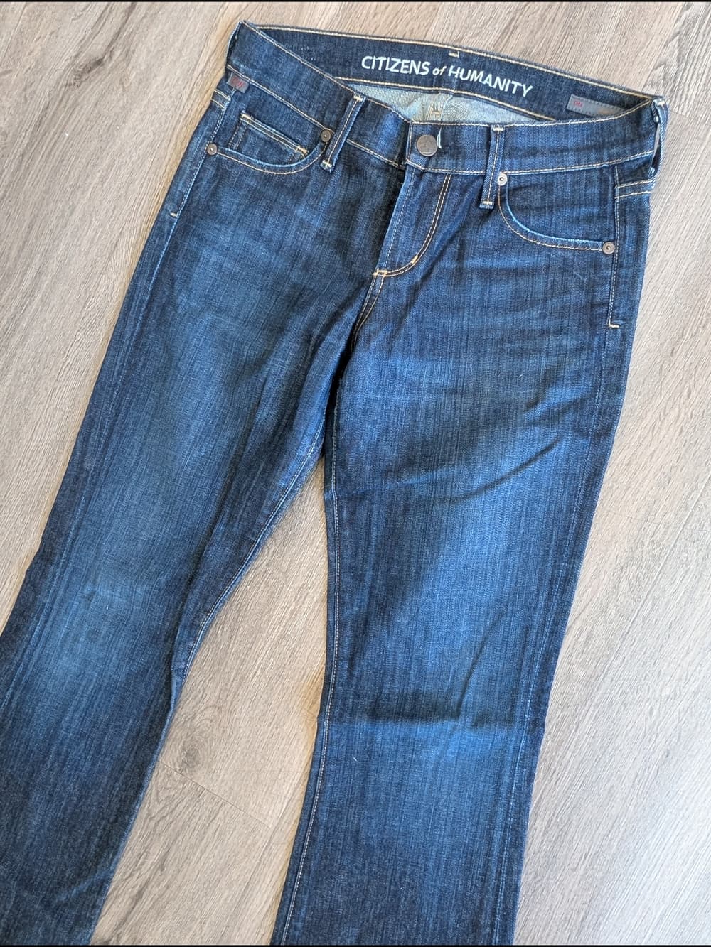 Citizens Of Humanity Dark Blue Diti Petite Boot Cut Flare Jeans