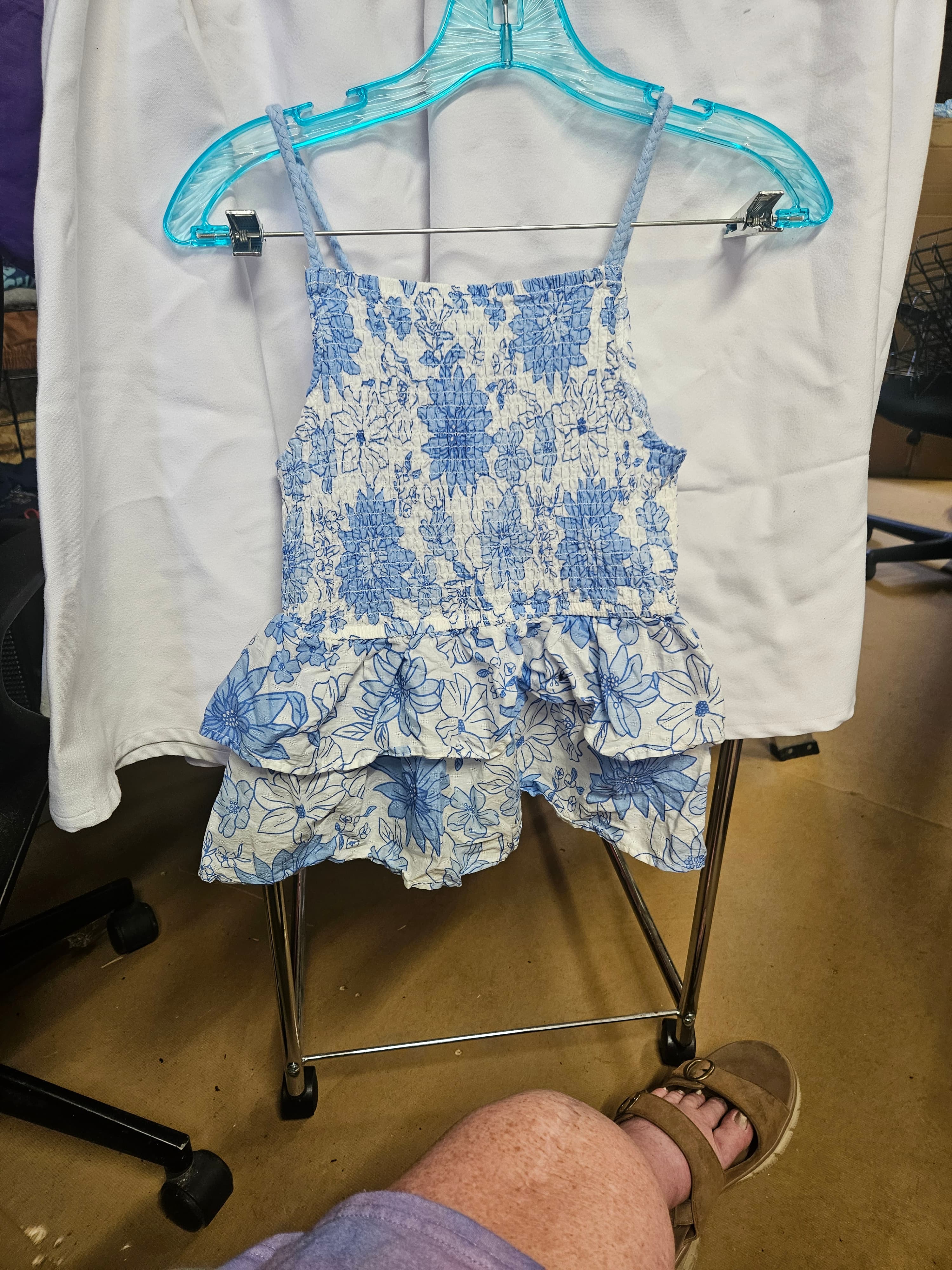 Wonder Nation Girls' Floral Ruffle Dress L (10-12)