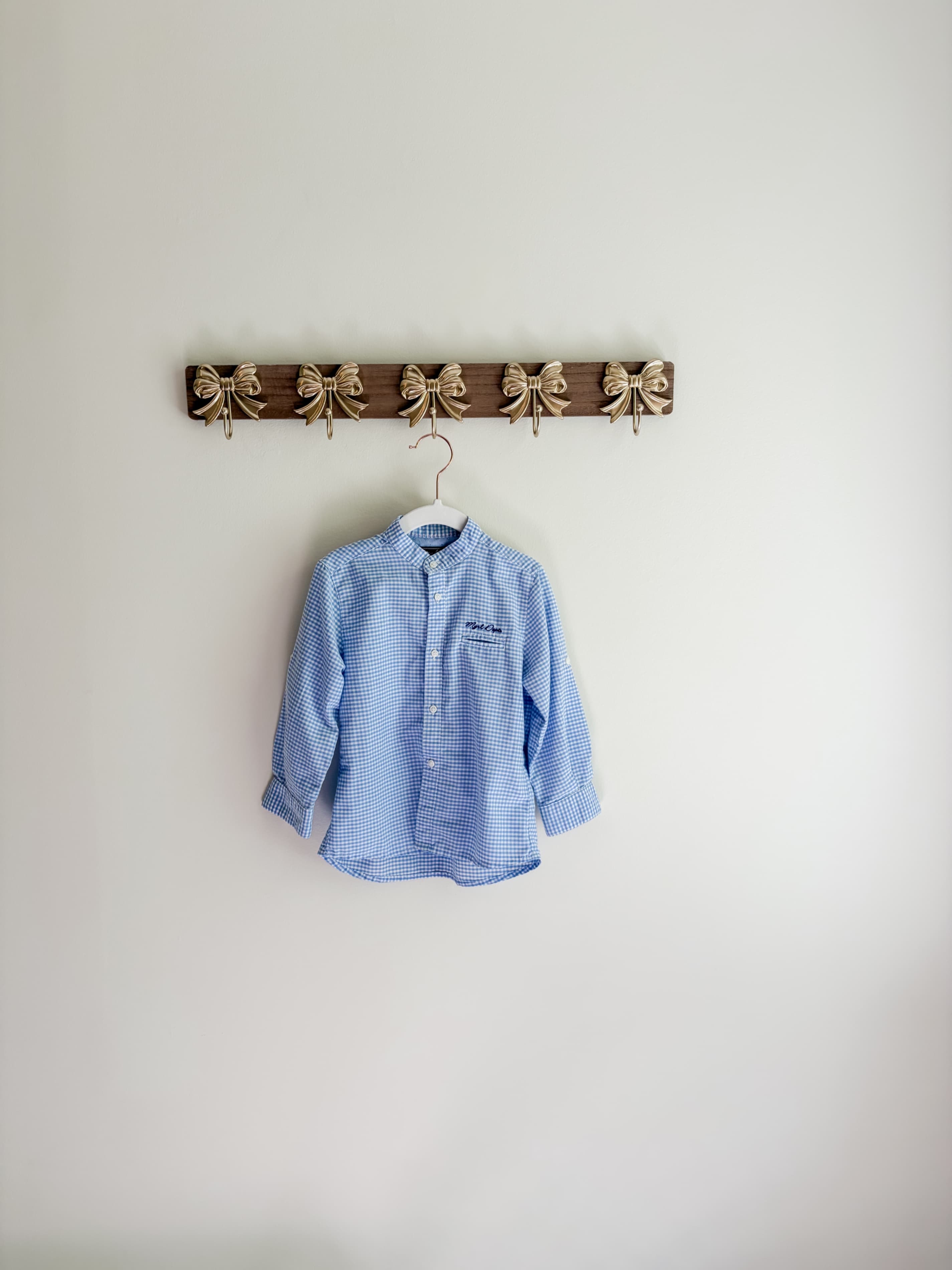 Mayoral boys size 2-92 cm (3-4 years) blue and white gingham button up