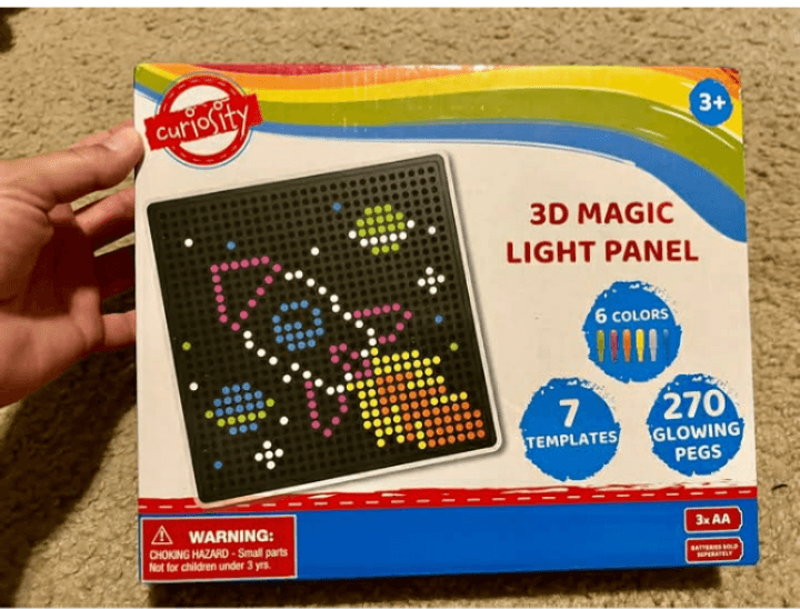 Curiosity 3D Magic Light Panel with 270 Glowing Pegs