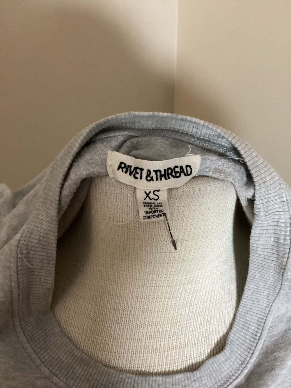 Rivet & Thread Madewell Grey Crewneck Sweatshirt Size XS