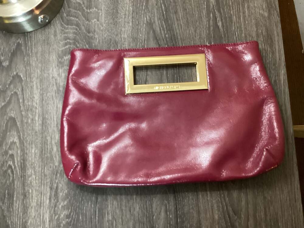 Michael Kors Berkeley Large Leather Clutch Bag in Raspberry