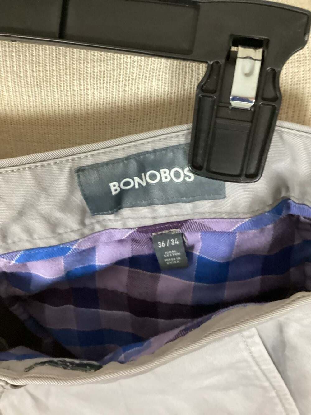 Bonobos Washed Chinos Light Grey Size 36/34