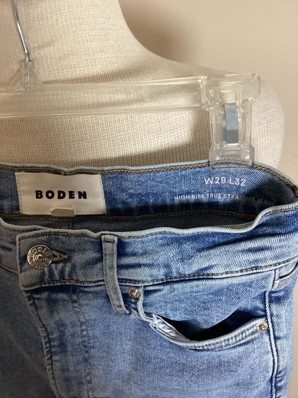 Boden High Rise True Straight Jeans W29 L32