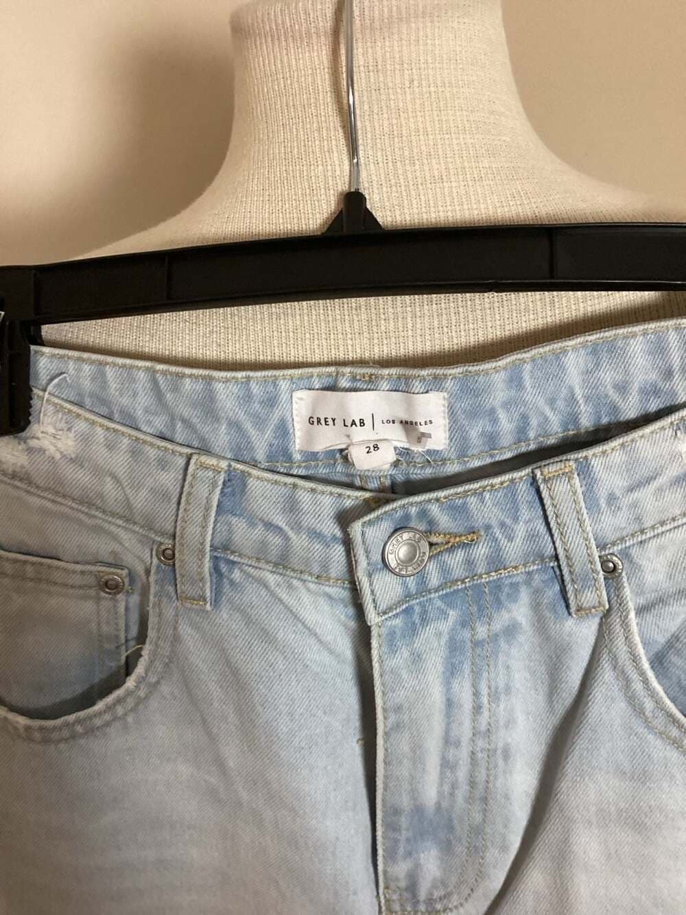 Grey Lab High Waisted Light Wash Straight Leg Jeans Size 28