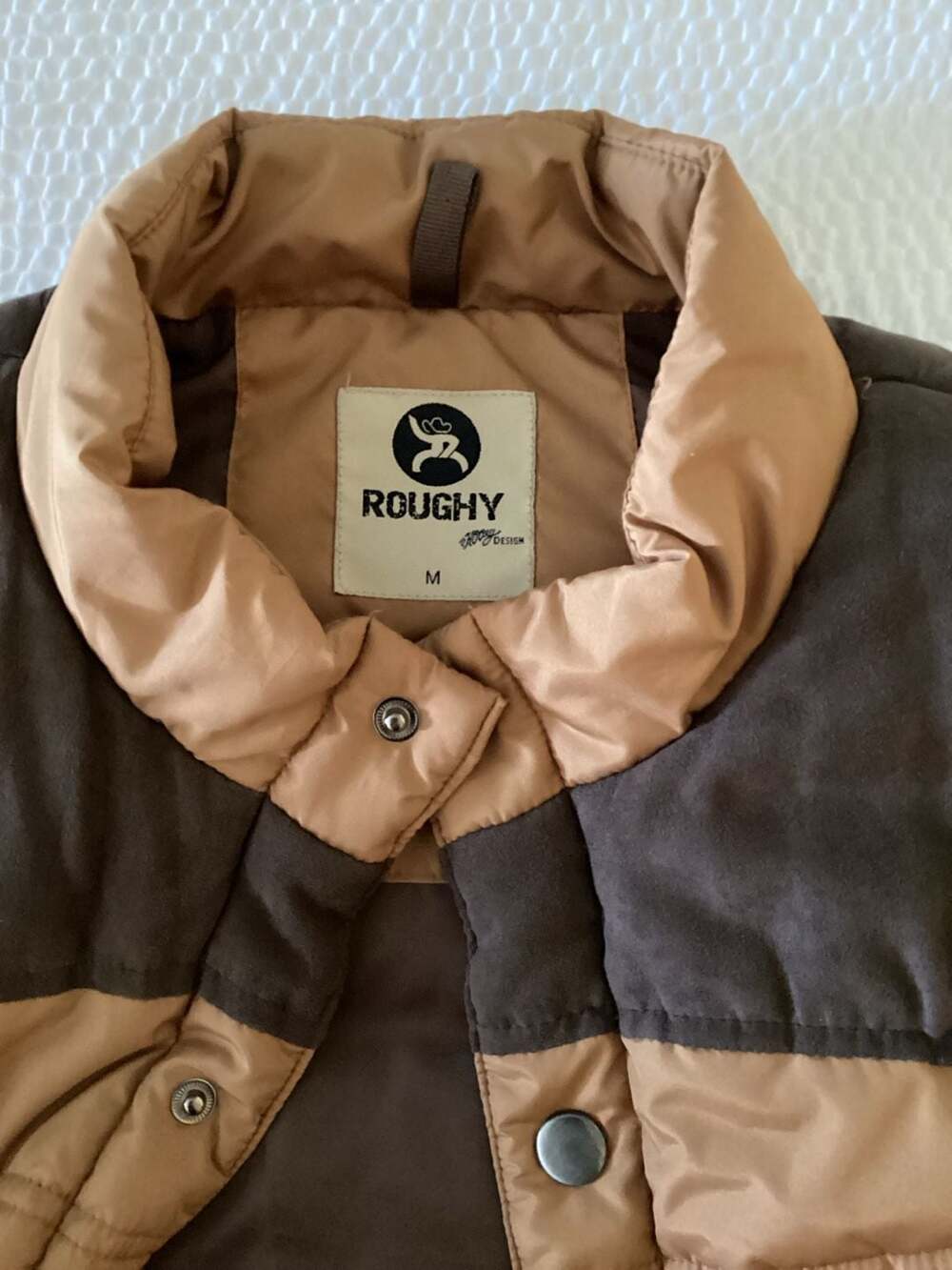 Hooey Roughy Men's Brown Western Yoke Puffer Vest Size M