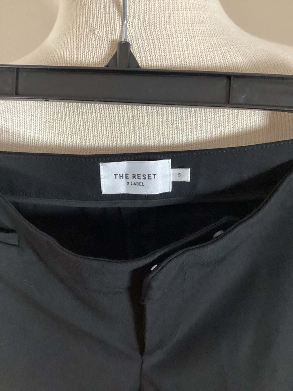The Reset R Label Black Slim Fit Stretch Trousers Size S