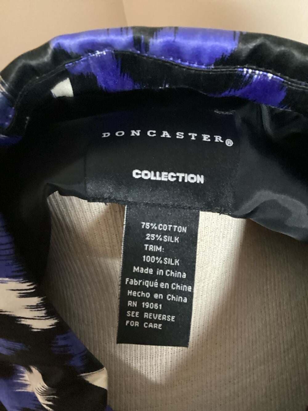 Doncaster Collection Silk Blend Ikat Print Toggle Jacket