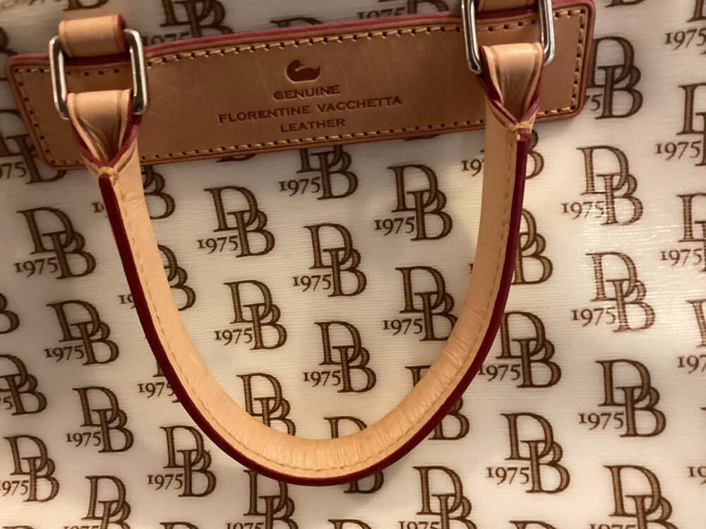 Dooney & Bourke 1975 Monogram Zip Satchel in Florentine Vacchetta Leather