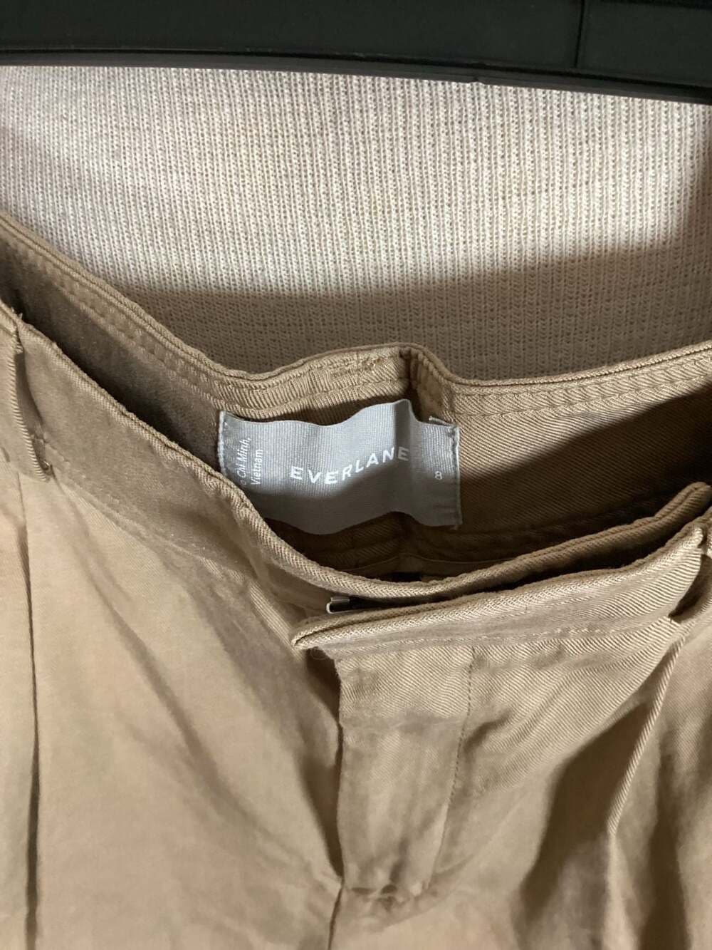 Everlane The Way-High Drape Pant in Khaki Size 8