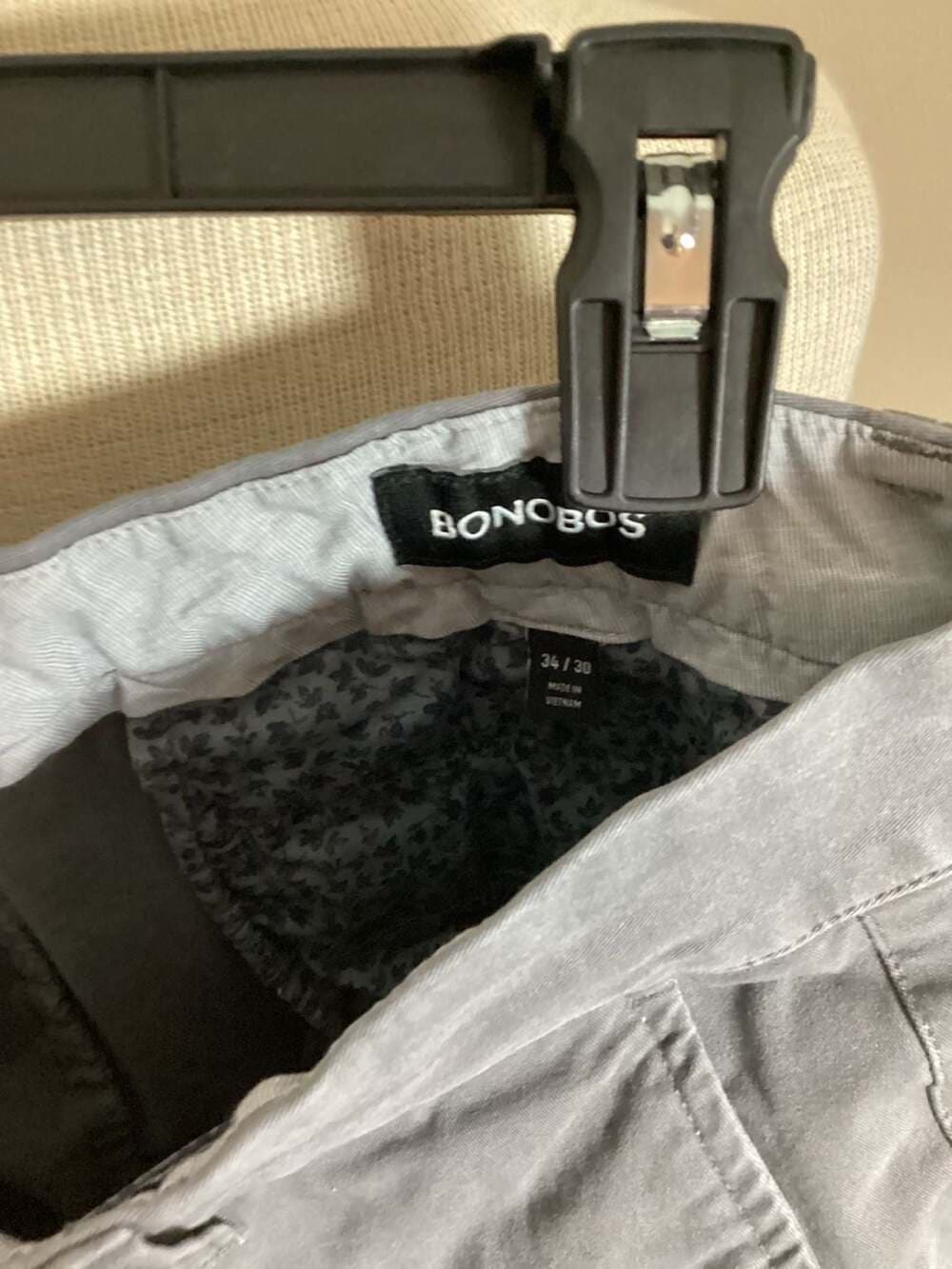 Bonobos Stretch Washed Chino Pants Men's Size 34/30 Blue Grey