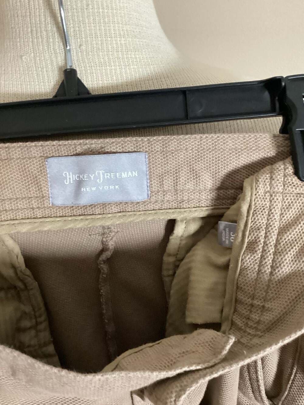 Hickey Freeman Khaki Canvas Flat Front Chino Shorts