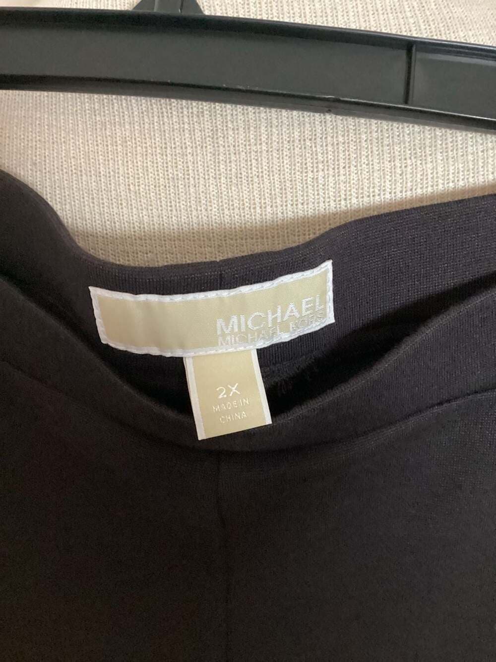 Michael Michael Kors Black Faux Leather Side Stripe Leggings Size 2X