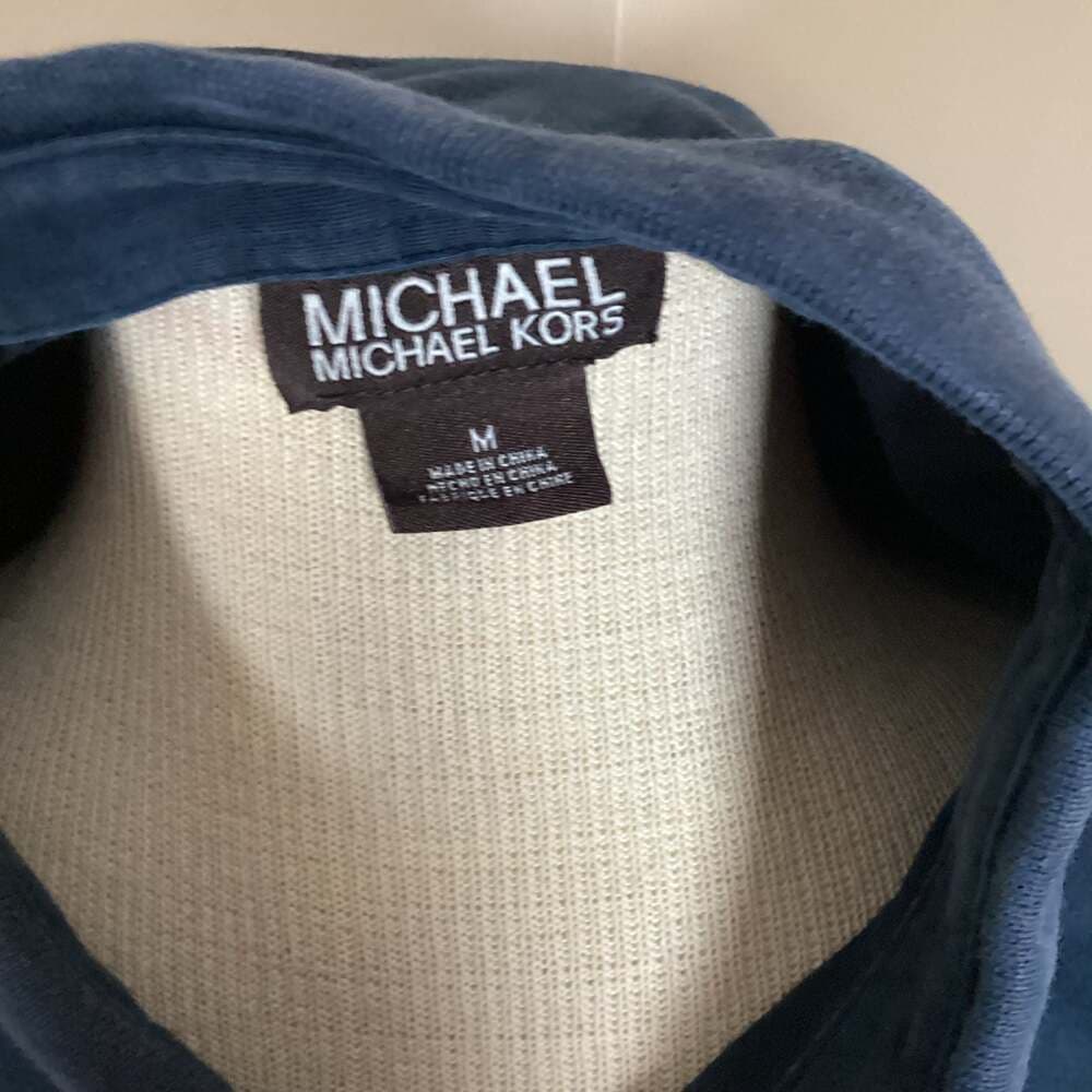 Michael Kors Men's Navy Blue Short Sleeve MK Logo Polo Shirt Size M
