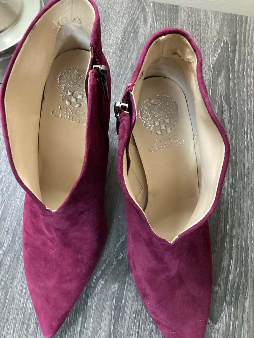 Vince Camuto Sestrind Pointed Toe Suede Deep Berry Booties