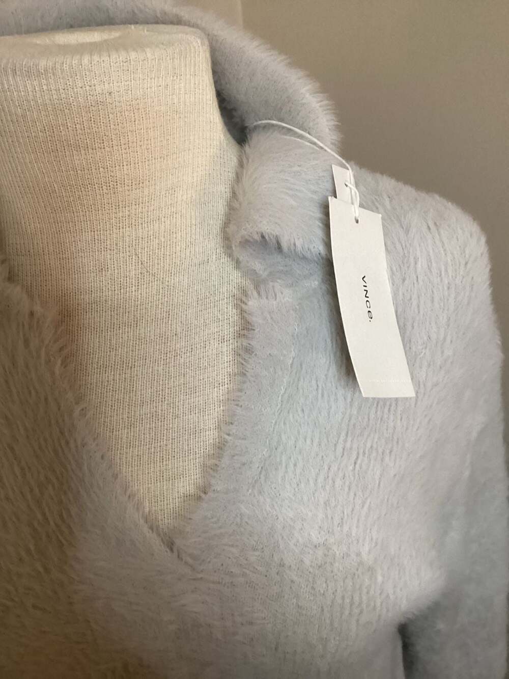 Vince Eyelash Polo Sweater in Light Birch Stone