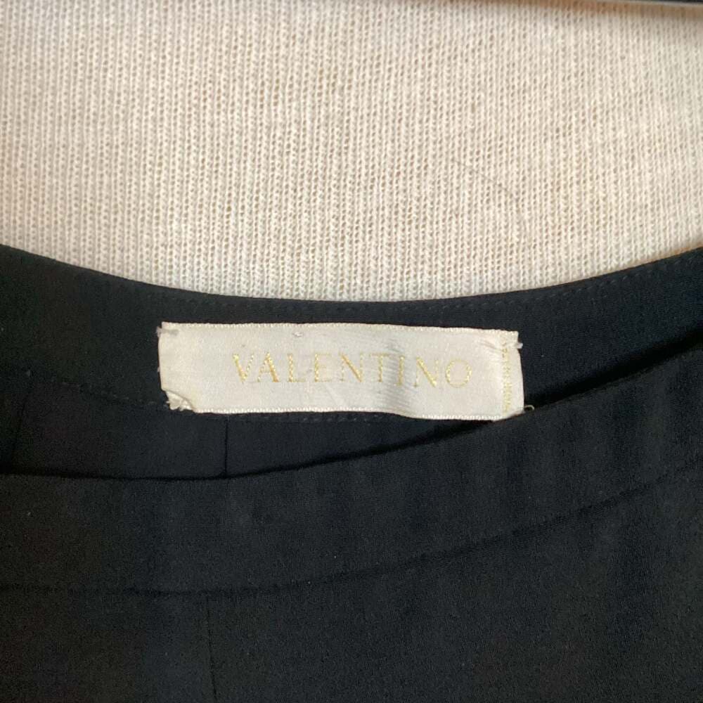 Valentino Vintage Black High-Rise Wide-Leg Acetate Blend Trousers Size 12