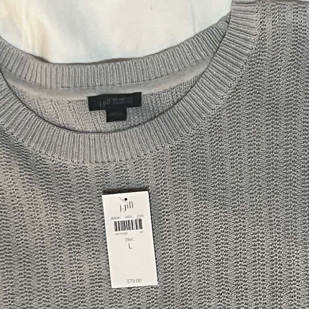 NWT J.Jill Wearever Collection Gray Ribbed Knit Short Sleeve Sweater Tunic