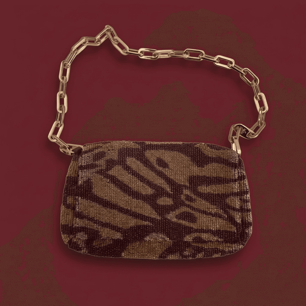 Gucci Tom Ford 2000 red gold beaded bag purse
