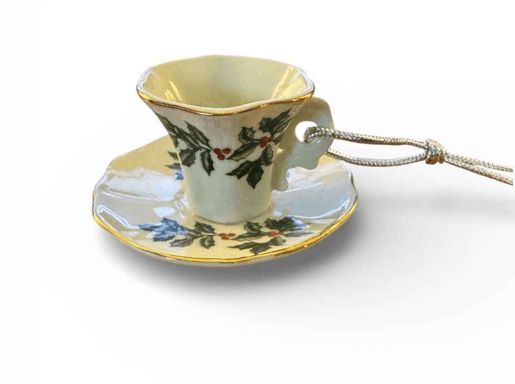 Holly Berries Tea Cup Ornament