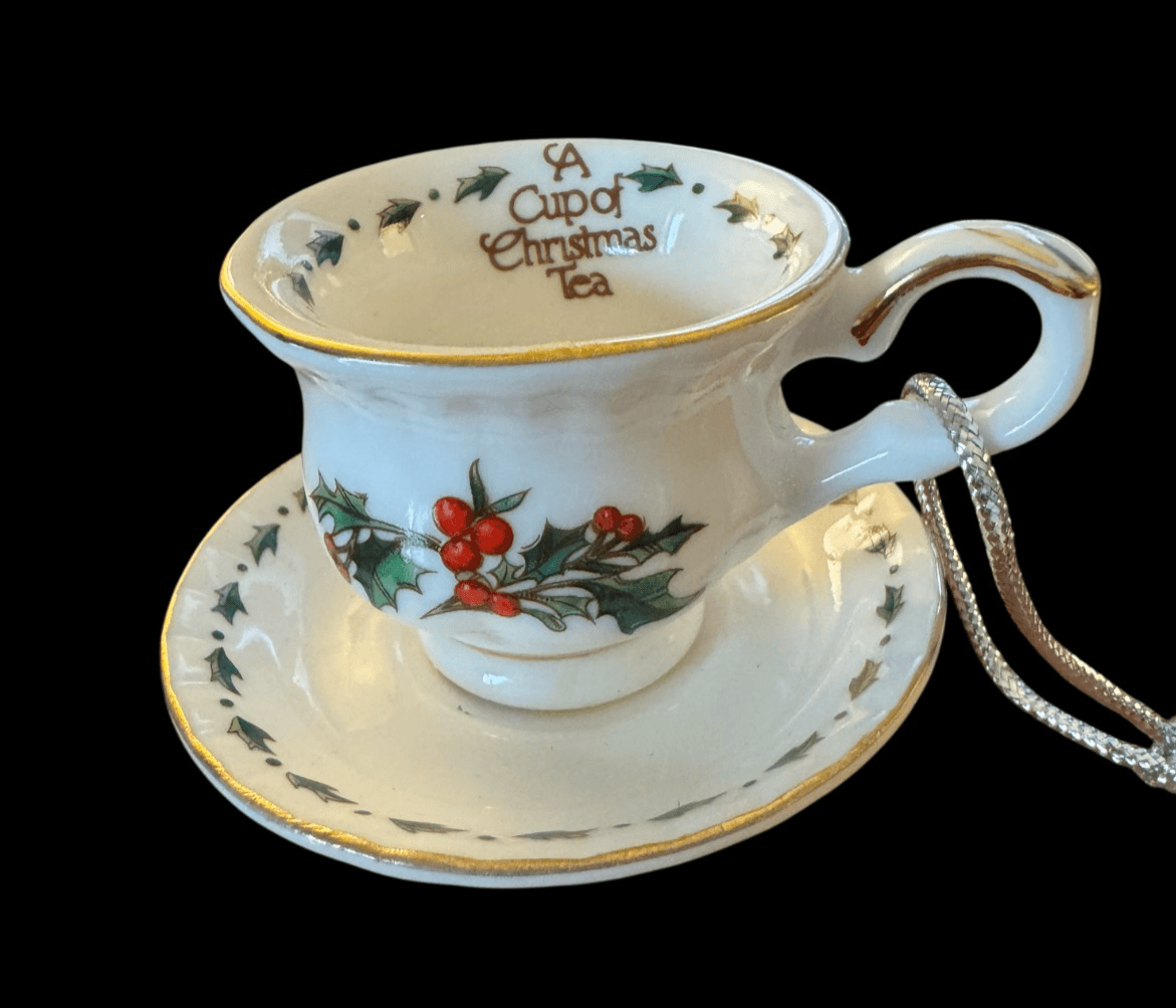 Bone China A cup of Christmas tea Signed