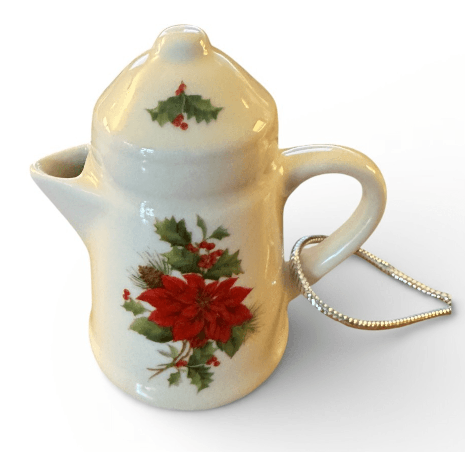Poinsettia Coffee Pot Ornament