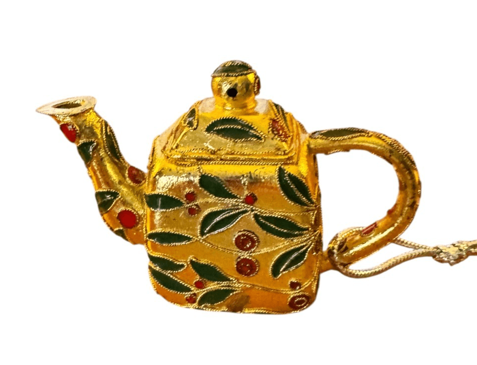 Gold Cloisonne Tea Pot Ornament