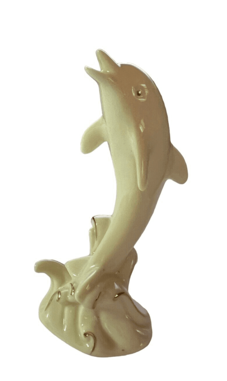 Lenox Dolphin 24 Kt Gold Trim Jumping Figure Sculpture