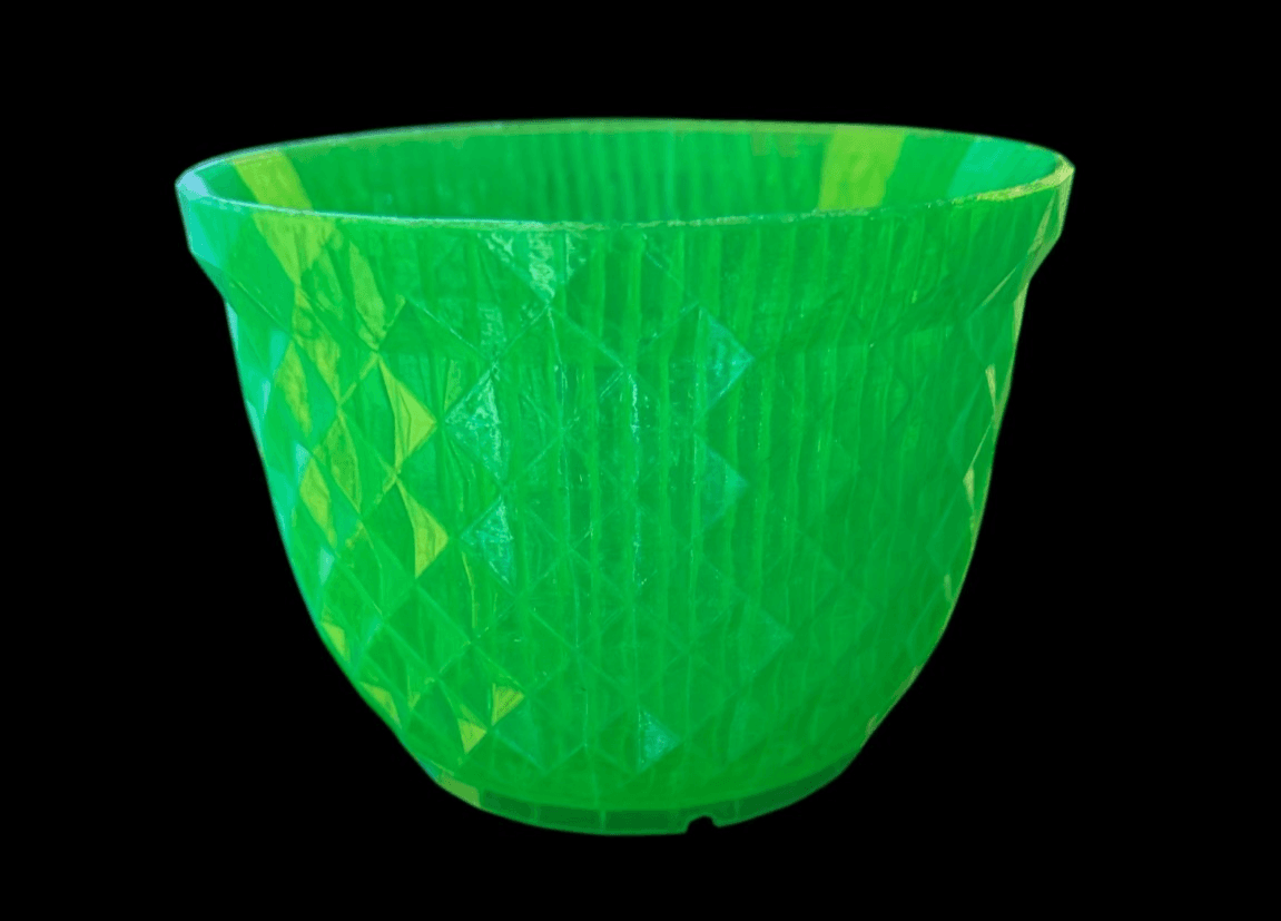 Transparent Green Flower Pot with Drainage Holes