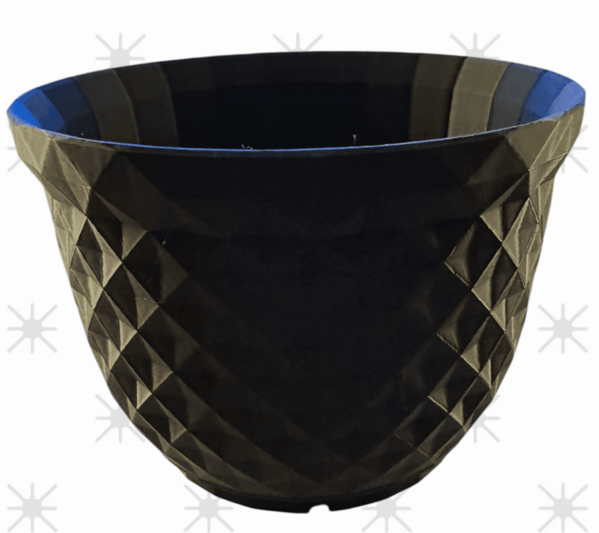 New Black Flower Pot with Drainage Holes (3d Printed)