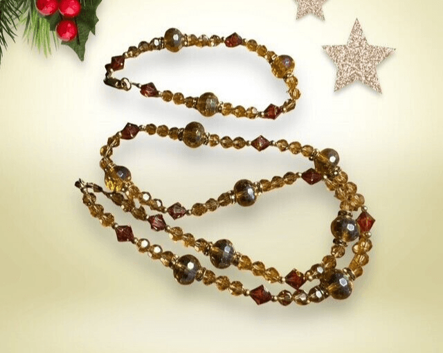 Vintage Necklace - Bracelet - Earrings Set Glass Beads