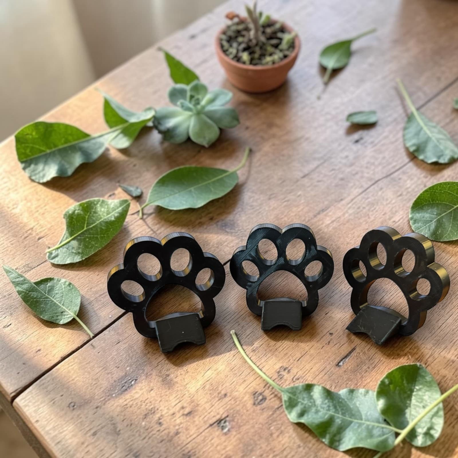 Black Cat Plant Pot Feet 3 pcs Pot Risers Lifters