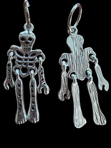 Vintage Halloween Skeleton Charms (2) for Bracelet or other Jewelry Piece