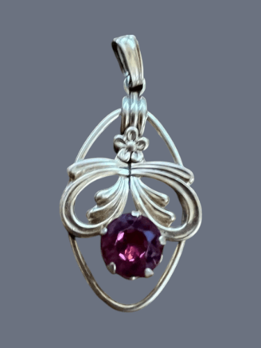Vintage Van Dell 1/20th GF Pendant with Pink Stone Pendants