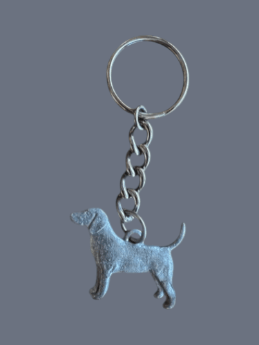 Key Chain 1991 Pewter Pointing Beagle Dog
