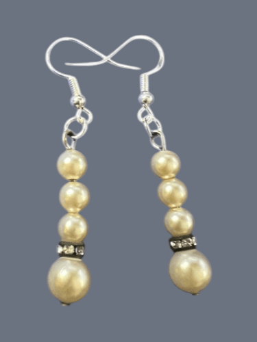 Vintage 50's Style Faux Pearl Earrings 1.25" Drop