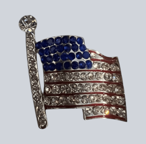 Fashion Jewelry US Flag Pin Rhinestone - Show your Pride!