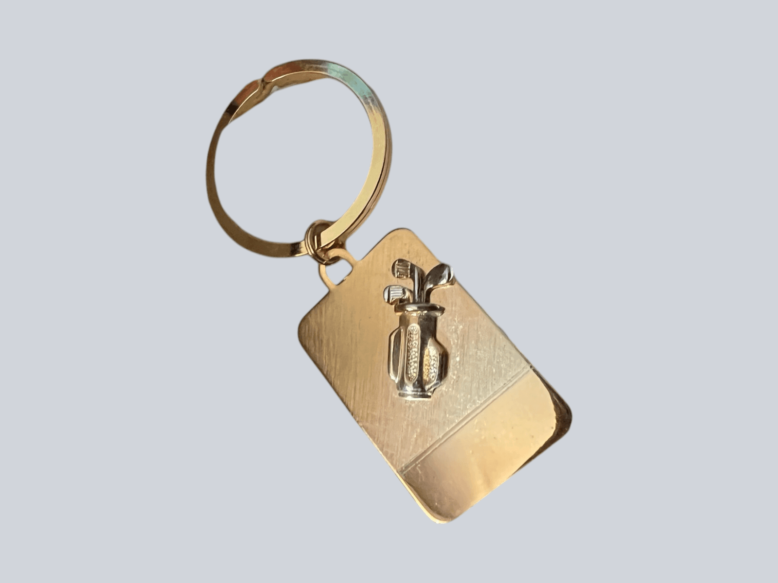 Vintage COLIBRI Golf Bag Key Ring w/Silvertone Clubs Engravable