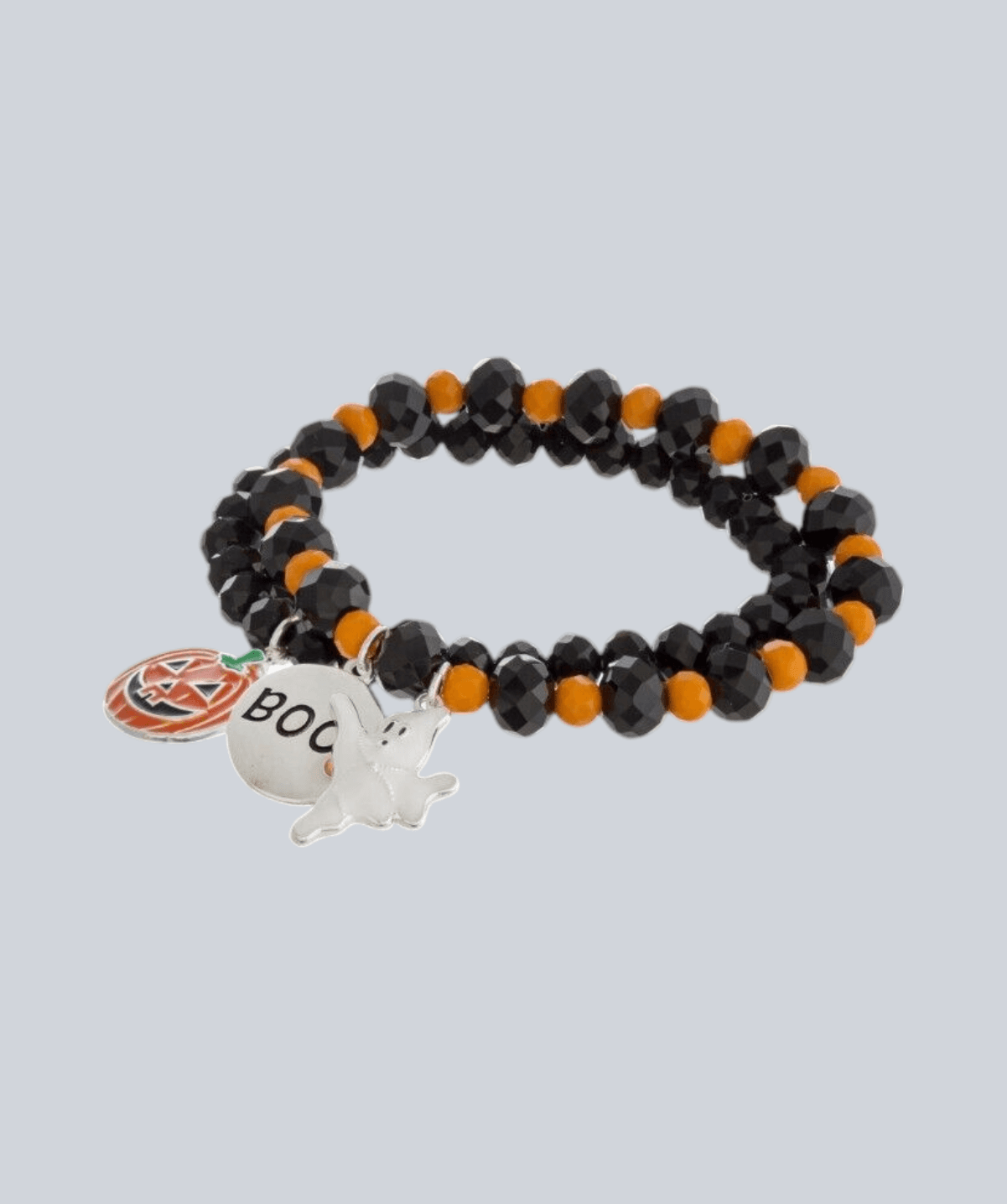 Vintage Halloween Beaded Charm Bracelet Featuring Halloween Charms 2 bangles