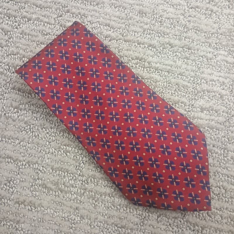 Christian Dior Monsieur Silk Floral Medallion Tie Red