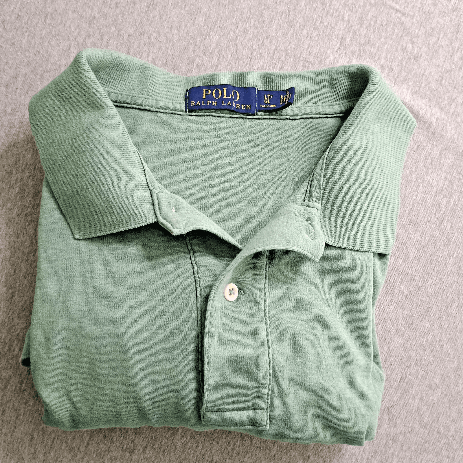 Polo Ralph Lauren Polo Mens LT Green Short Sleeve Knitted Shirt White Pony
