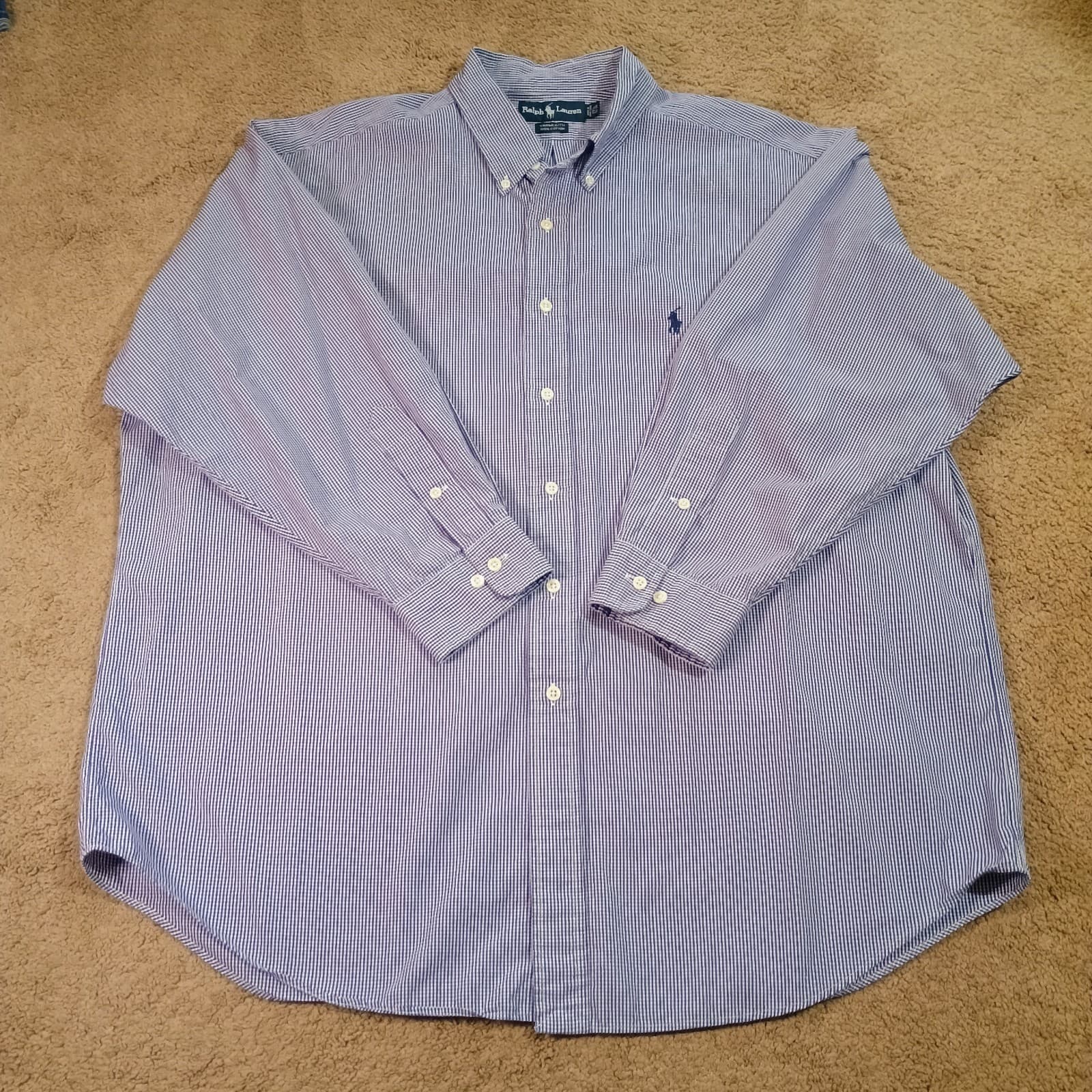 Vintage Ralph Lauren Men's XL Classic Fit Gingham Button Down Shirt