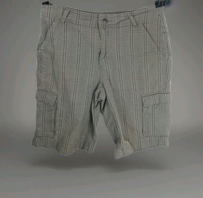 Patagonia Cargo Shorts Men's 30X11 Grey Plaid Organic Cotton