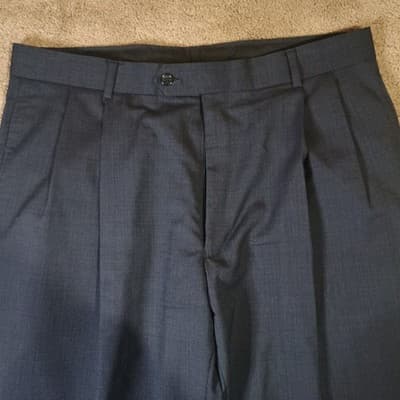 Unbranded Wool Dress Trousers Pants Men's 35x 29 1/2 Black Bottoms 100% Wool