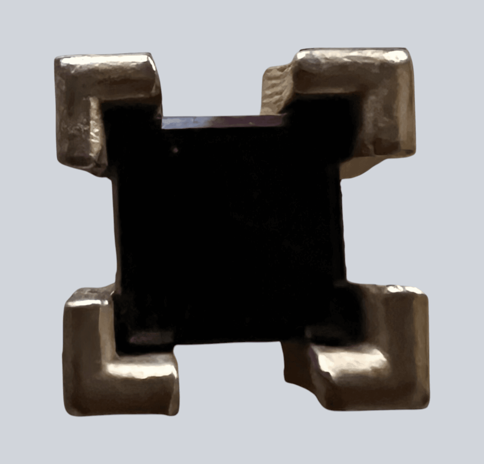 Vintage Square Onyx Tie Tack Goldtone