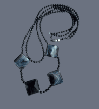 Vintage Genuine Hematite Double Strand Necklace 22"