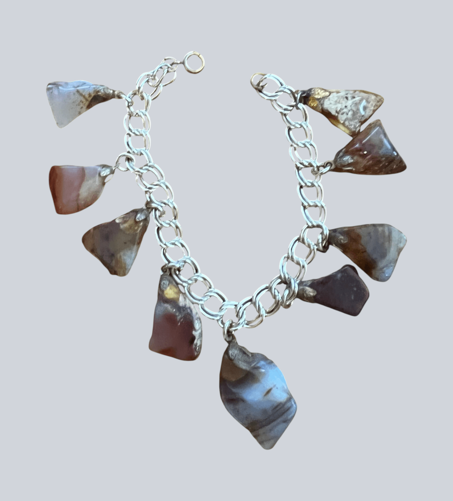 Vintage Retro 60's Style Fashion Gold Tone Stone Hand Made Jewelry Bracelet