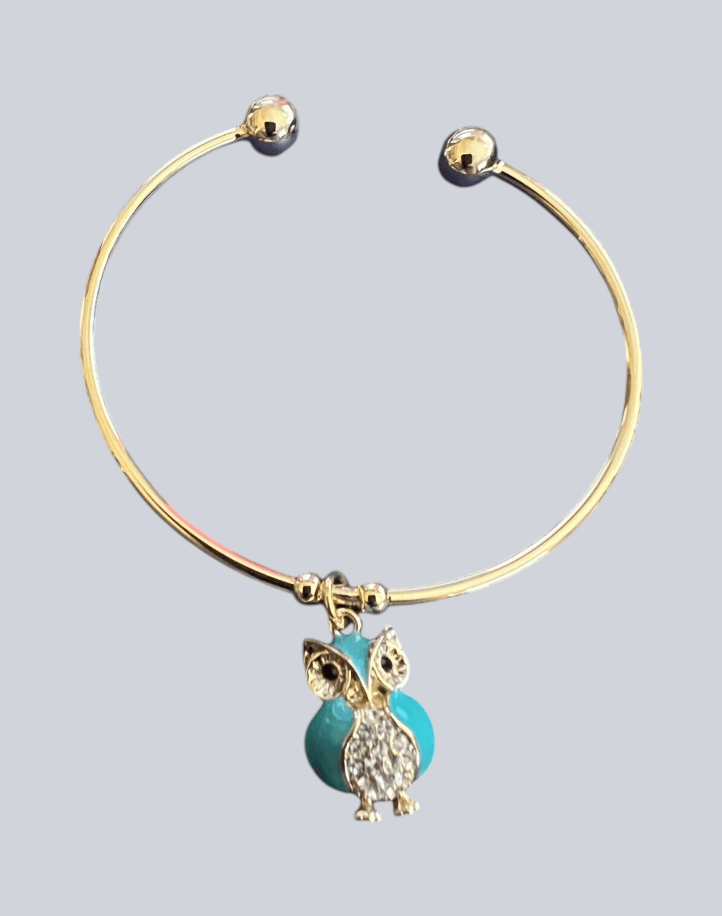 Goldtone Bracelet with Owl Charm