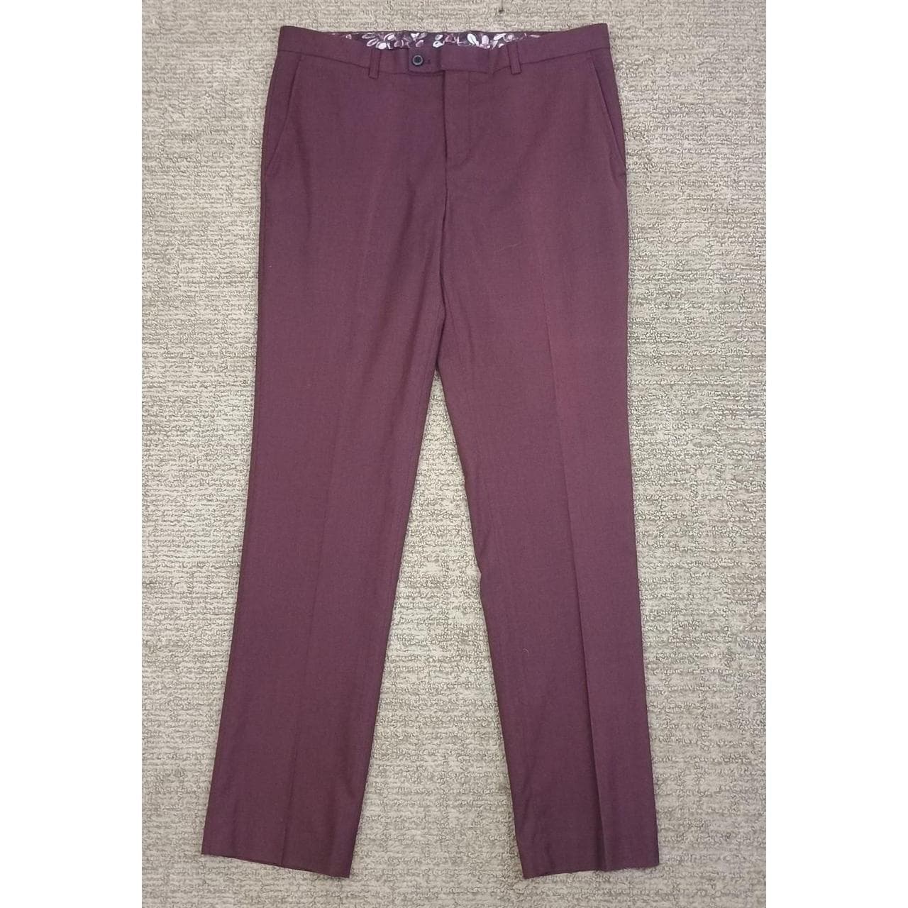 PAISLEY & GRAY SLIM FIT BURGANDY WINE DRESS PANTS