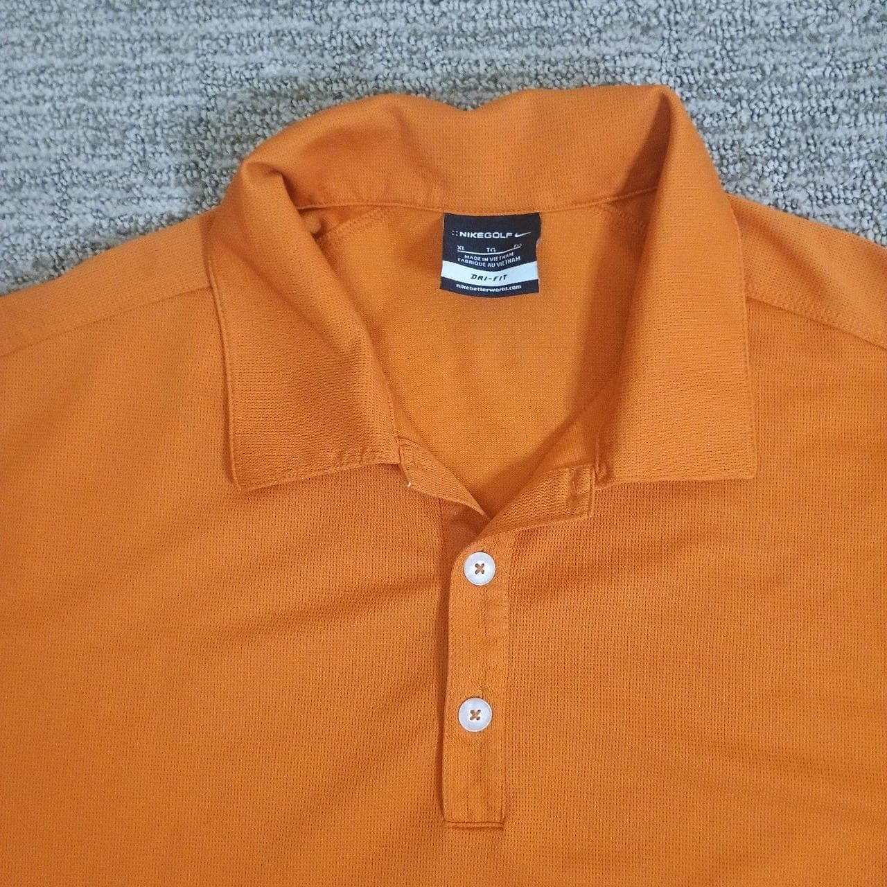 NIKE GOLF POLO MENS XL ORANGE DRI-FIT PERFORMANCE GOLF SHIRT